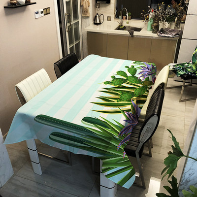 Cactus digitālās drukas galdauts ūdensizturīgs eļļas necaurlaidīgs un karstumizturīgs modes dizaina galda paklājiņš Home Nappe De Table Tapete Nappe