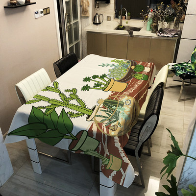 Cactus digitālās drukas galdauts ūdensizturīgs eļļas necaurlaidīgs un karstumizturīgs modes dizaina galda paklājiņš Home Nappe De Table Tapete Nappe