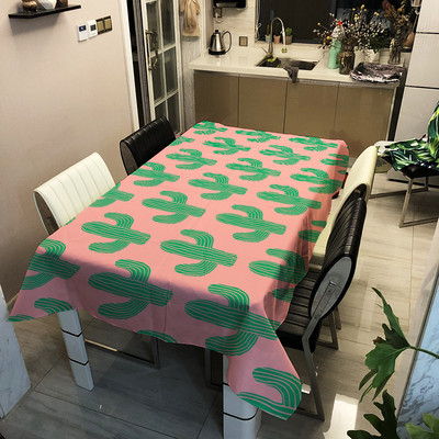 Cactus digitālās drukas galdauts ūdensizturīgs eļļas necaurlaidīgs un karstumizturīgs modes dizaina galda paklājiņš Home Nappe De Table Tapete Nappe