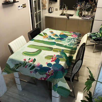 Cactus digitālās drukas galdauts ūdensizturīgs eļļas necaurlaidīgs un karstumizturīgs modes dizaina galda paklājiņš Home Nappe De Table Tapete Nappe