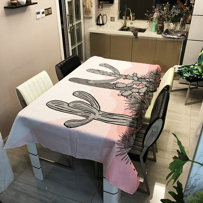 Cactus digitālās drukas galdauts ūdensizturīgs eļļas necaurlaidīgs un karstumizturīgs modes dizaina galda paklājiņš Home Nappe De Table Tapete Nappe