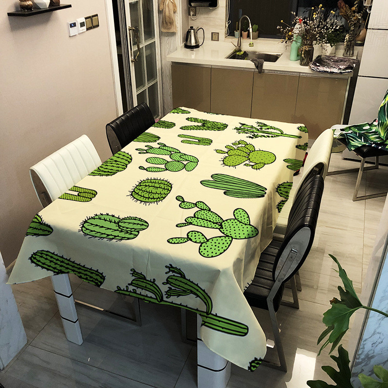 Cactus digitālās drukas galdauts ūdensizturīgs eļļas necaurlaidīgs un karstumizturīgs modes dizaina galda paklājiņš Home Nappe De Table Tapete Nappe