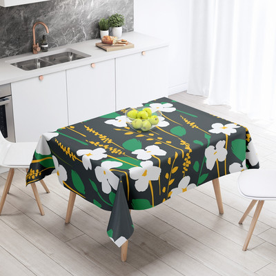 Pavasara ūdensnecaurlaidīgs galdauts Ziedu Flora Augs Prettraipu ēdamgalda pārsegs mājas virtuvei Kāzu dekorēšanai Nappe De Table