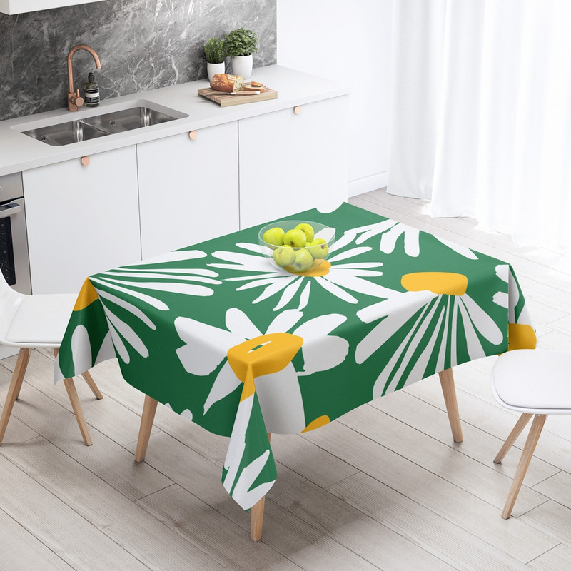 Pavasara ūdensnecaurlaidīgs galdauts Ziedu Flora Augs Prettraipu ēdamgalda pārsegs mājas virtuvei Kāzu dekorēšanai Nappe De Table