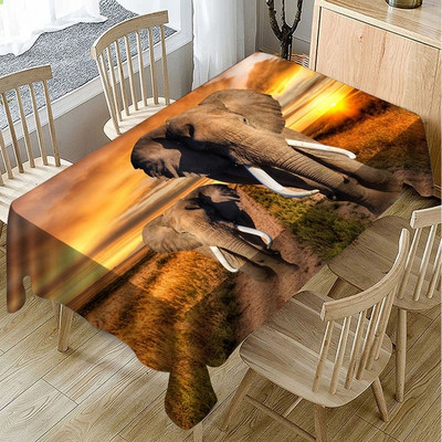 Meža ainavu apdruka Taisnstūrveida galdauts galda kāzu dekorēšanai Ūdensnecaurlaidīgs pret traipu ēdamistaba kafijas nappe de galds