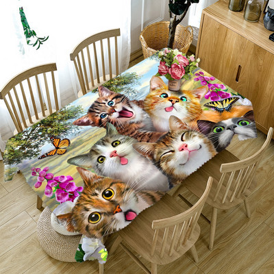 3d покривка за котета Sika Deer Pattern Покривка Подложка Правоъгълна покривка Домашна кухня Сватбен декор Анти-обрастящи мантели