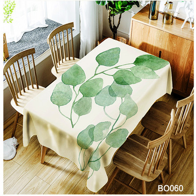 Trópusi zöld pálmalevél kaktusz virág terítő négyszögletes asztalterítő vízálló poliészter étkezőasztal huzathoz