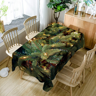 Trópusi zöld pálmalevél kaktusz virág terítő négyszögletes asztalterítő vízálló poliészter étkezőasztal huzathoz