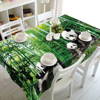 Trópusi zöld pálmalevél kaktusz virág terítő négyszögletes asztalterítő vízálló poliészter étkezőasztal huzathoz