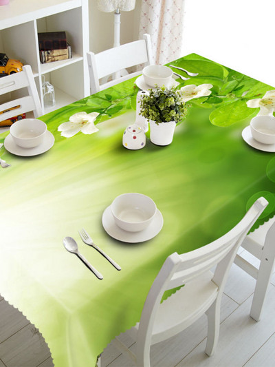 Trópusi zöld pálmalevél kaktusz virág terítő négyszögletes asztalterítő vízálló poliészter étkezőasztal huzathoz