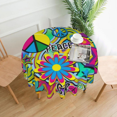 Miera ziedu jauda galdauts Dārza kvadrātveida apdrukāts galda pārklājs ballīte vairumtirdzniecība aizsardzība poliestera galdauts mājas dekorēšana