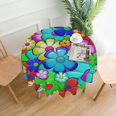 Miera ziedu jauda galdauts Dārza kvadrātveida apdrukāts galda pārklājs ballīte vairumtirdzniecība aizsardzība poliestera galdauts mājas dekorēšana
