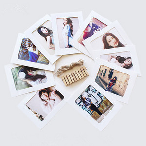 10 gab kombinēts papīra rāmis ar klipiem DIY kraftpapīra attēlu rāmis piekarināms sienas fotoattēlu albums 2M virve mājas dekorēšana, rokdarbi