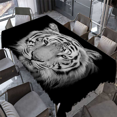 Dzīvnieki Kaķi Mājdzīvnieki Tīģeris Lauva Suns Zirgs Ūdensnecaurlaidīgs Poliestera Taisnstūrveida galdauti Kāzu Galda pārklājs Āra Piknika Paklājiņš