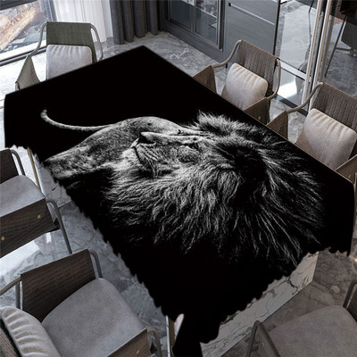 Dzīvnieki Kaķi Mājdzīvnieki Tīģeris Lauva Suns Zirgs Ūdensnecaurlaidīgs Poliestera Taisnstūrveida galdauti Kāzu Galda pārklājs Āra Piknika Paklājiņš