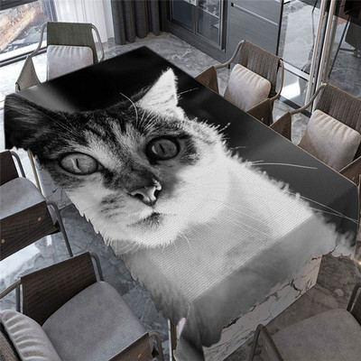 Dzīvnieki Kaķi Mājdzīvnieki Tīģeris Lauva Suns Zirgs Ūdensnecaurlaidīgs Poliestera Taisnstūrveida galdauti Kāzu Galda pārklājs Āra Piknika Paklājiņš