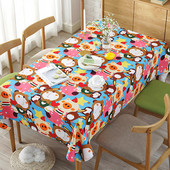 Poliészter vászon rajzfilm terítő gyerekeknek gyerekeknek asztalterítő szövet étkezőasztal borító lakberendezési állatok vízálló paplanok