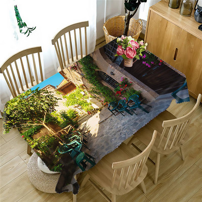 Paplūdimio pajūrio staltiesė Poliesterio spauda vandeniui atspari alyvai atspari namų stačiakampė vakarėlio stalo danga Staltiesė lauko iškylai