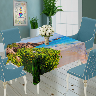 Paplūdimio pajūrio staltiesė Poliesterio spauda vandeniui atspari alyvai atspari namų stačiakampė vakarėlio stalo danga Staltiesė lauko iškylai