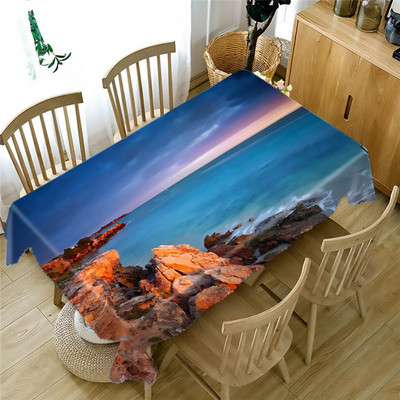 Paplūdimio pajūrio staltiesė Poliesterio spauda vandeniui atspari alyvai atspari namų stačiakampė vakarėlio stalo danga Staltiesė lauko iškylai