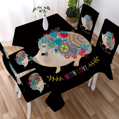 Buitinė staltiesė akvarelė mažų gyvūnų stačiakampė staltiesė Vaikų rašomasis stalas Neperšlampamas ir aliejui atsparus staltiesės manteles