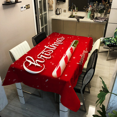 Modes Ziemassvētku apdrukāts dekoratīvs lina galdauts ar ūdensnecaurlaidīgu, eļļas necaurlaidīgu taisnstūra pusdienu galda pārklāju tējas galdautu