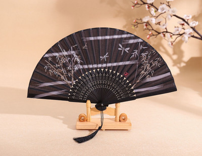 Antikvariāts saliekams bambusa roku ventilators Hanfu saliekamais ventilators studentu deju priekšnesums dāvanu ventilators antīks japāņu vēdekļu grebšanas kāzu ventilators
