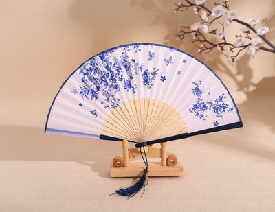 Antikvariāts saliekams bambusa roku ventilators Hanfu saliekamais ventilators studentu deju priekšnesums dāvanu ventilators antīks japāņu vēdekļu grebšanas kāzu ventilators