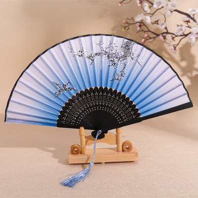 Antikvariāts saliekams bambusa roku ventilators Hanfu saliekamais ventilators studentu deju priekšnesums dāvanu ventilators antīks japāņu vēdekļu grebšanas kāzu ventilators