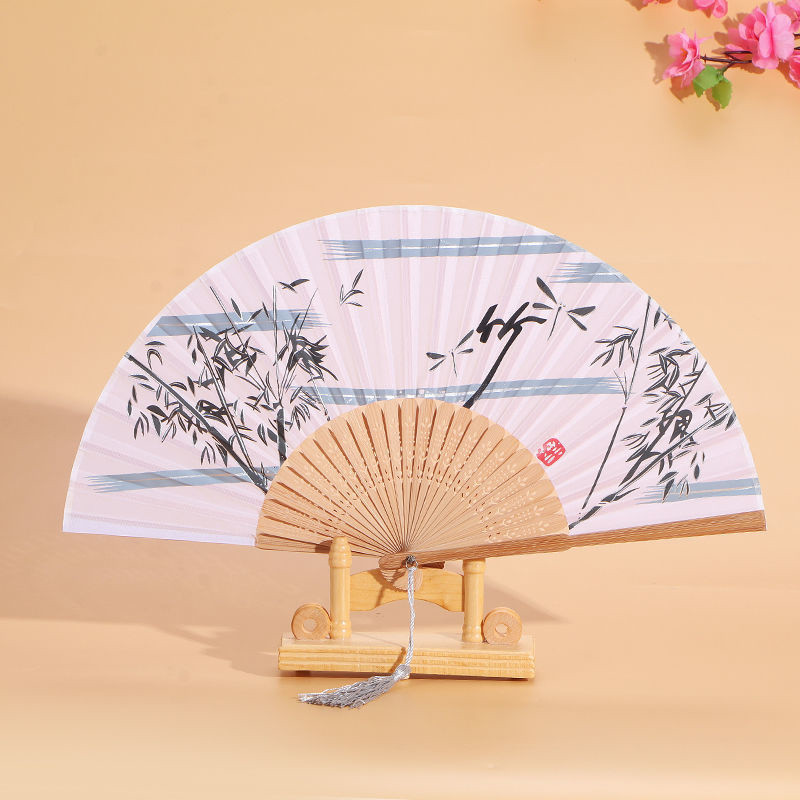 Antikvariāts saliekams bambusa roku ventilators Hanfu saliekamais ventilators studentu deju priekšnesums dāvanu ventilators antīks japāņu vēdekļu grebšanas kāzu ventilators