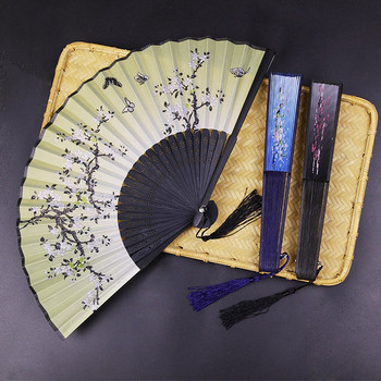 Vintage Πτυσσόμενος ανεμιστήρας από μεταξωτό ρετρό κινέζικο ιαπωνικό μπαμπού πτυσσόμενος ανεμιστήρας Χορός ανεμιστήρας χεριών Διακόσμηση σπιτιού Δώρο χειροτεχνίας