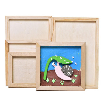 Направи си сам празни дървени държачи за снимки Деца Направи си сам глинени рамки за дома Дървени занаяти Парти Детски подарък Десктоп Орнамент Рамка за снимки