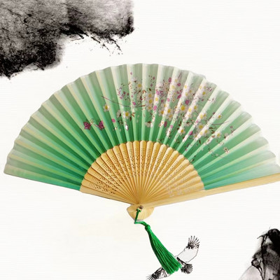 Ķīniešu stila ventilatora raksts saliekams deju kāzu ballīte mežģīnes zīda salokāms rokās turams ziedu ventilators sieviešu foto rekvizītu rīks Art Craft