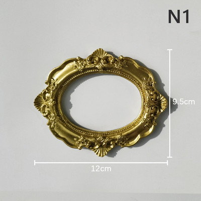 Ins Golden Retro mazs foto rāmis Foto rekvizīti Rāmis Rotājumi Mājas dekorēšana Foto rekvizīti Nagu kosmētika Fotografēšanas dekorēšana