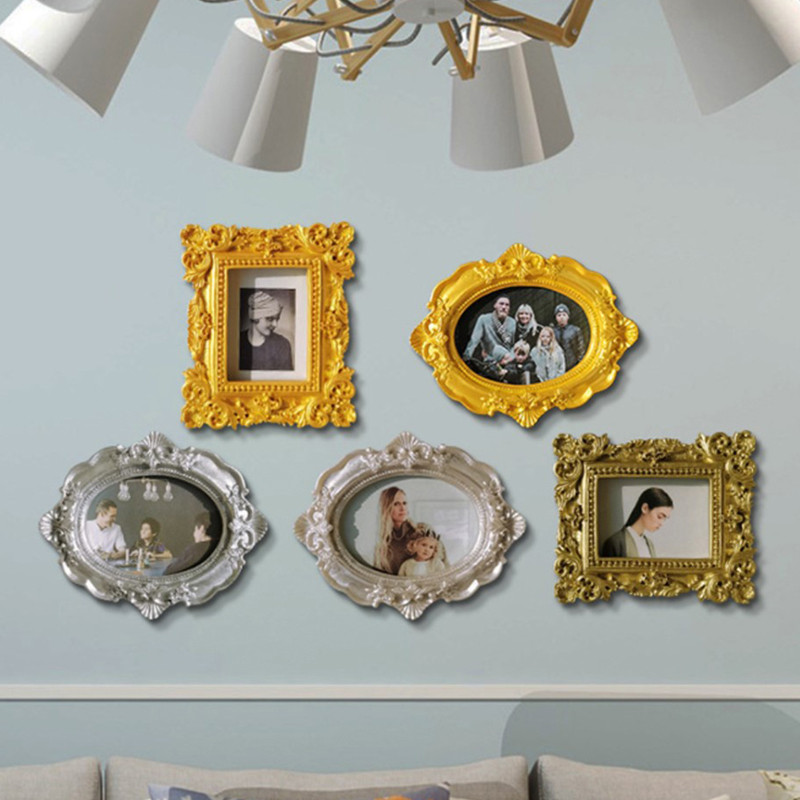 Ins Golden Retro mazs foto rāmis Foto rekvizīti Rāmis Rotājumi Mājas dekorēšana Foto rekvizīti Nagu kosmētika Fotografēšanas dekorēšana