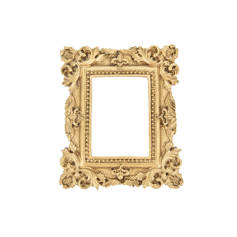 Ins Golden Retro mazs foto rāmis Foto rekvizīti Rāmis Rotājumi Mājas dekorēšana Foto rekvizīti Nagu kosmētika Fotografēšanas dekorēšana