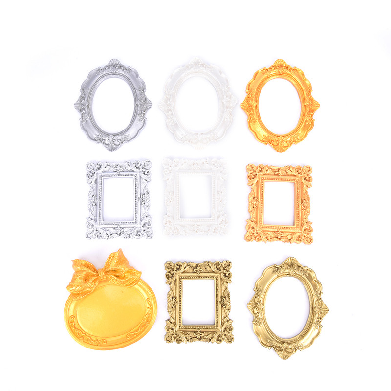 Ins Golden Retro mazs foto rāmis Foto rekvizīti Rāmis Rotājumi Mājas dekorēšana Foto rekvizīti Nagu kosmētika Fotografēšanas dekorēšana