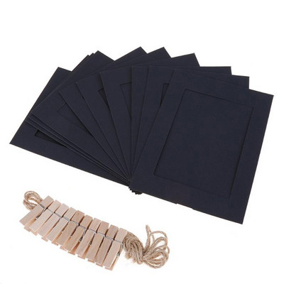 10 tk paberraam koos klambritega DIY pildihoidja jõupaberist pildiraam puidust köis Rippseina fotod Albumi seinakaunistus