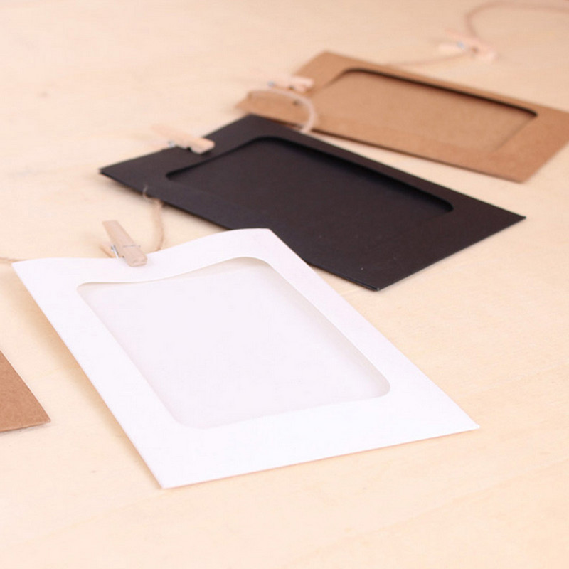 10 tk paberraam koos klambritega DIY pildihoidja jõupaberist pildiraam puidust köis Rippseina fotod Albumi seinakaunistus