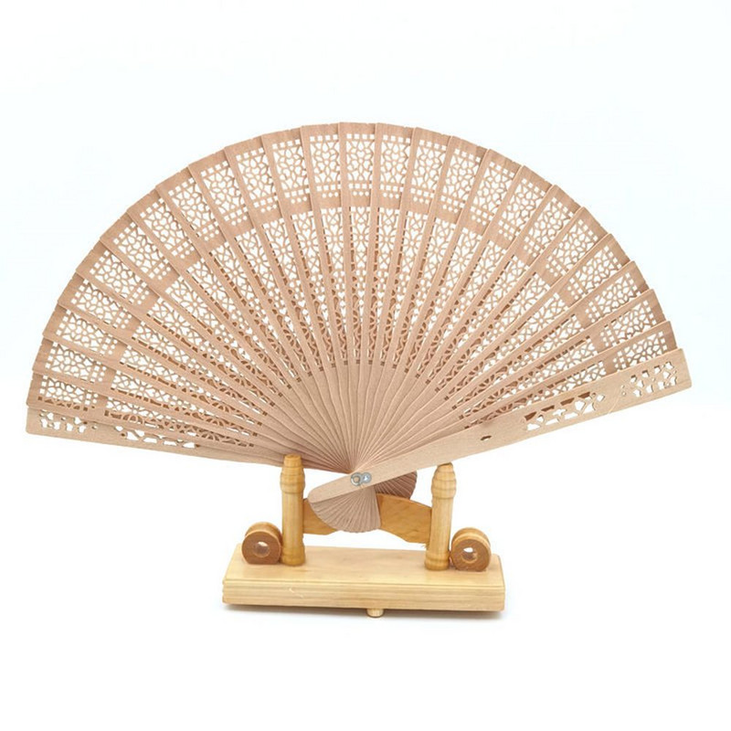 Sklopiva uniseks putna prijenosna drvena ručna sklopiva lepeza od bambusa s printom cvijeta