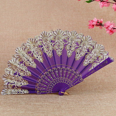 Španjolska sklopiva retro šara ručna lepeza s jednim cvijetom sklopiva lepeza za kineski ples Wing Chun lepeza plastična španjolska lepeza za žene