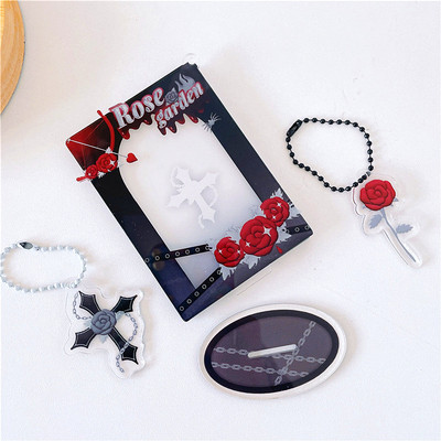 Θήκη φωτογραφιών Βάση προβολής κάρτας Χριστουγεννιάτικης κάρτας Πλαίσιο φωτογραφικής κάρτας Διακόσμηση επιφάνειας εργασίας Ακρυλικό Σειρά λουλουδιών Προστασία γλυκών φωτογραφιών