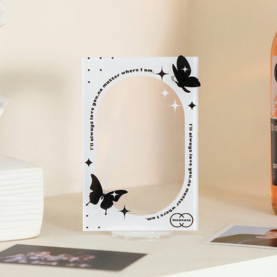 Θήκη φωτογραφιών Βάση προβολής κάρτας Χριστουγεννιάτικης κάρτας Πλαίσιο φωτογραφικής κάρτας Διακόσμηση επιφάνειας εργασίας Ακρυλικό Σειρά λουλουδιών Προστασία γλυκών φωτογραφιών