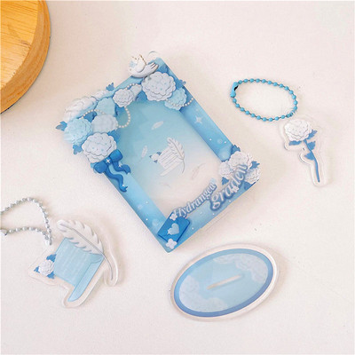 Θήκη φωτογραφιών Βάση προβολής κάρτας Χριστουγεννιάτικης κάρτας Πλαίσιο φωτογραφικής κάρτας Διακόσμηση επιφάνειας εργασίας Ακρυλικό Σειρά λουλουδιών Προστασία γλυκών φωτογραφιών