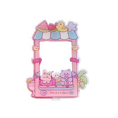 Θήκη φωτογραφιών Βάση προβολής κάρτας Χριστουγεννιάτικης κάρτας Πλαίσιο φωτογραφικής κάρτας Διακόσμηση επιφάνειας εργασίας Ακρυλικό Σειρά λουλουδιών Προστασία γλυκών φωτογραφιών