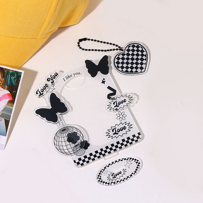 Θήκη φωτογραφιών Βάση προβολής κάρτας Χριστουγεννιάτικης κάρτας Πλαίσιο φωτογραφικής κάρτας Διακόσμηση επιφάνειας εργασίας Ακρυλικό Σειρά λουλουδιών Προστασία γλυκών φωτογραφιών