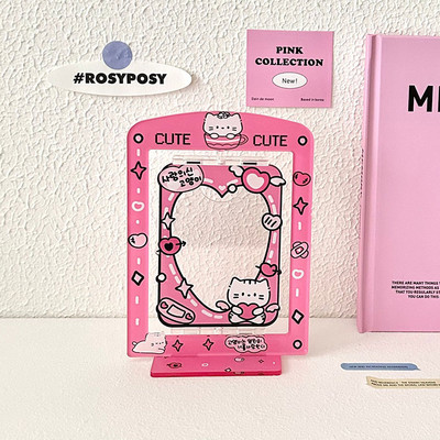 Θήκη φωτογραφιών Βάση προβολής κάρτας Χριστουγεννιάτικης κάρτας Πλαίσιο φωτογραφικής κάρτας Διακόσμηση επιφάνειας εργασίας Ακρυλικό Σειρά λουλουδιών Προστασία γλυκών φωτογραφιών