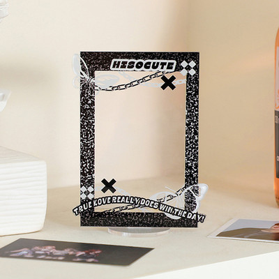 Θήκη φωτογραφιών Βάση προβολής κάρτας Χριστουγεννιάτικης κάρτας Πλαίσιο φωτογραφικής κάρτας Διακόσμηση επιφάνειας εργασίας Ακρυλικό Σειρά λουλουδιών Προστασία γλυκών φωτογραφιών