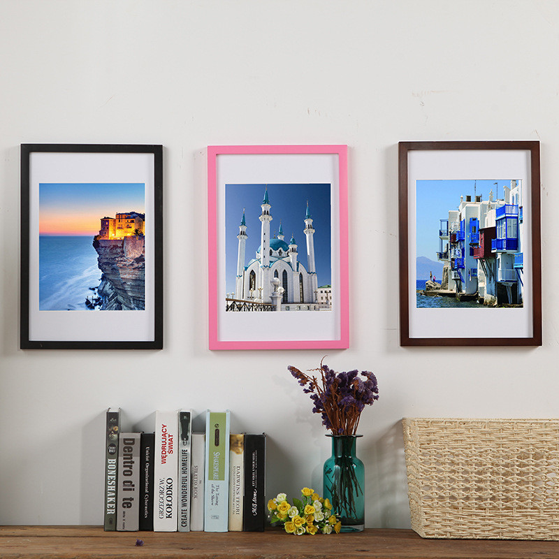 Koka rāmis kanvas gleznošanai A5 A4 A3 koka attēlu rāmis melns balts rozā kafijas foto rāmis ar paklājiņiem montāžai pie sienas