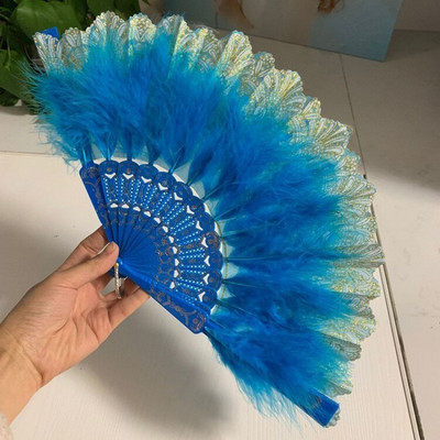 Pulmasulgedest käsitsi lehvik Käsitsi valmistatud Hispaania pitsist sulgedest lehvikud pulmapeole kingituseks Hiina luksuslik pulmakaunistus